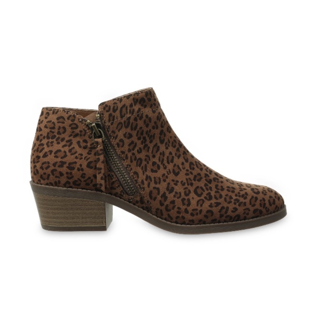 Leopard Zipper Ankle Boot